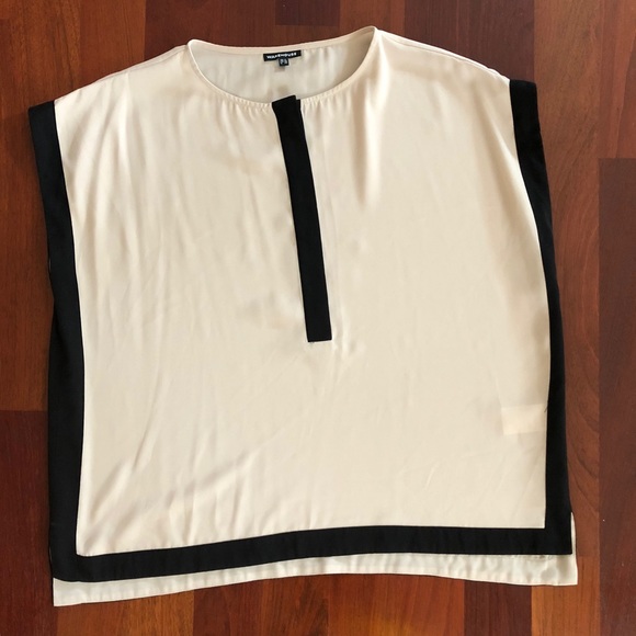 Tan and black sheer top - Picture 1 of 4